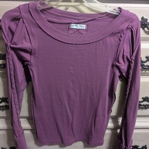 We The Free Dusty Mauve Long-Sleeve Scoop Neck Top